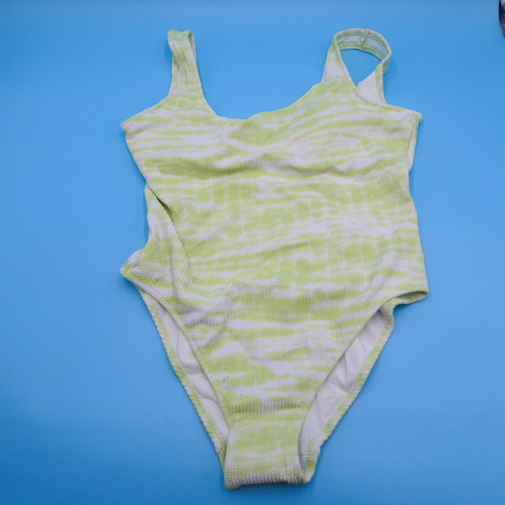 Victoria's Secret PINK Swimsuit Womens Extra Large One Piece Zebra Green Smocked